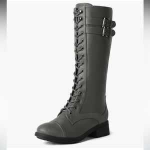 DREAM PAIRS Women's Pu Riding Combat Boots Size 8